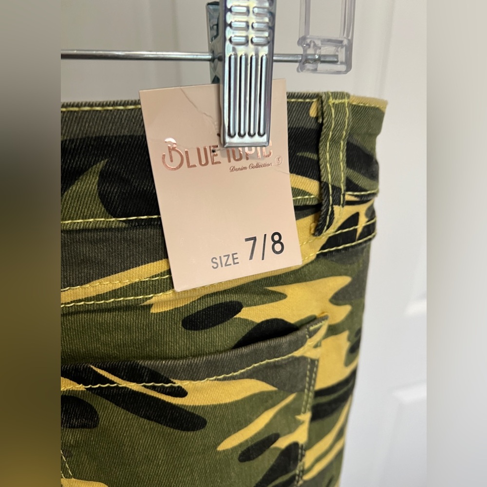 Blue Topic Green & Yellow Camo Denim Skinny Jeans Size 7/8 NWT - Picture 6 of 8